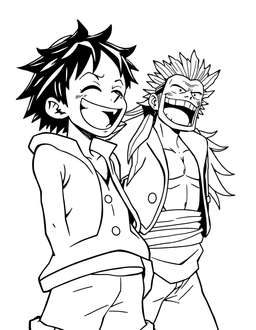 Luffy and Zoro laughing