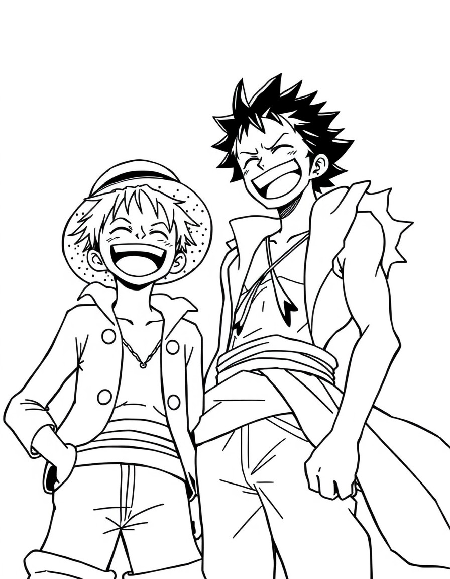 Luffy and Zoro laughing