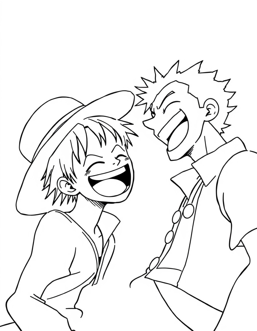 Luffy and Zoro laughing