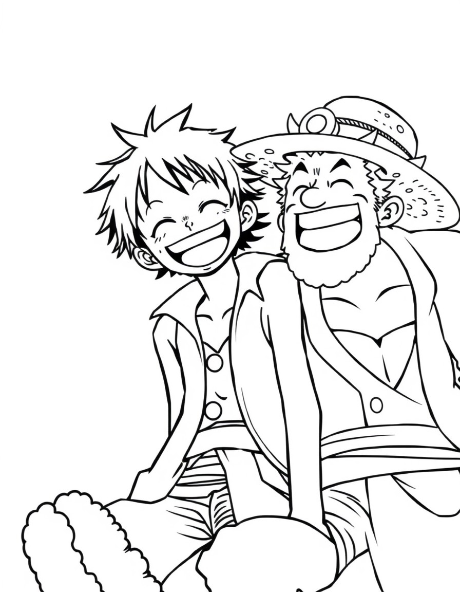 Luffy and kaido laughing