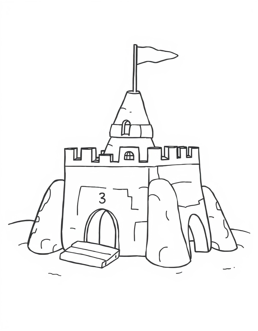 make a simple sandcastle with numbers that must be connected