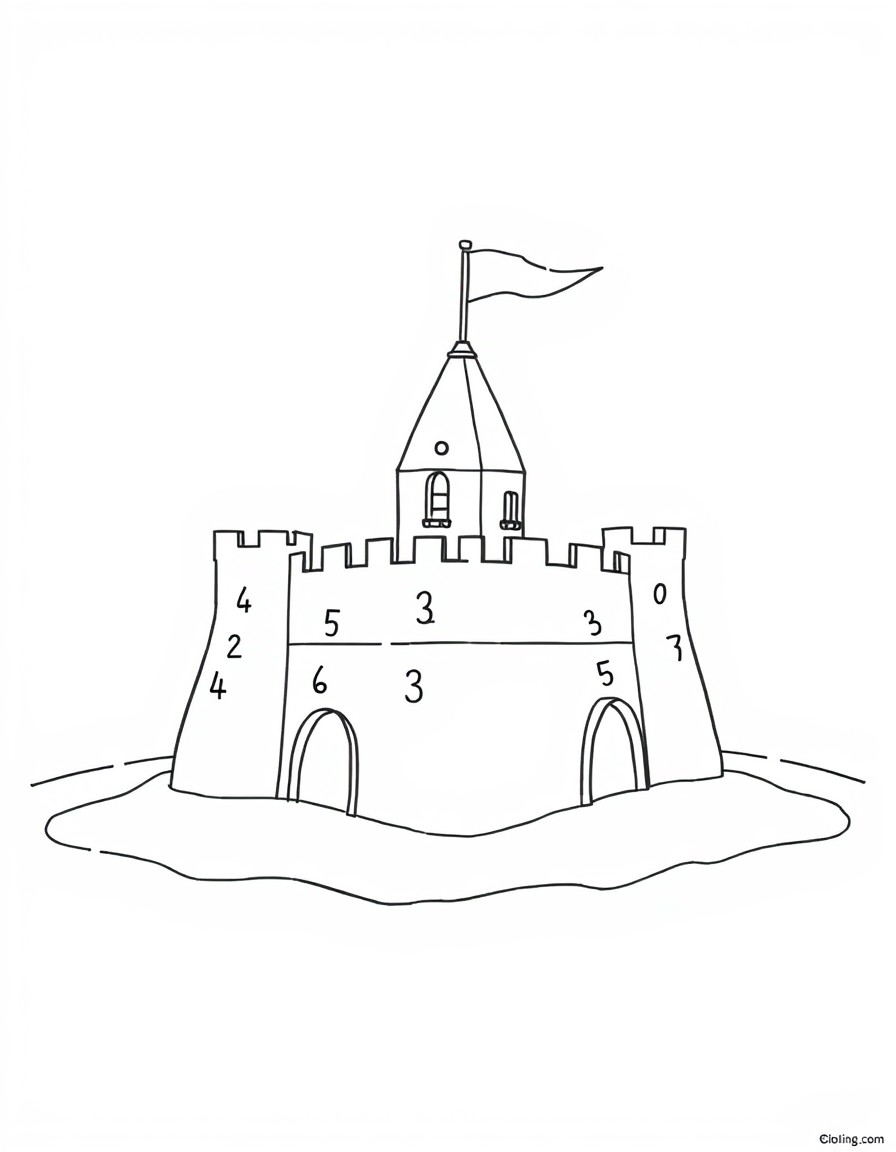 make a simple sandcastle with numbers that must be connected