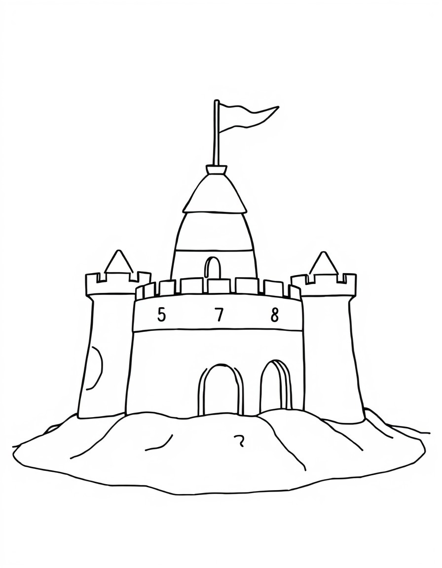 make a simple sandcastle with numbers that must be connected