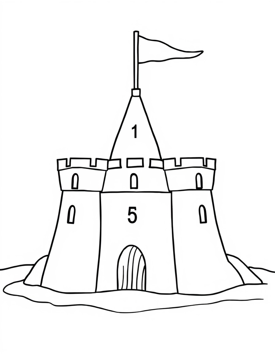 make a simple sandcastle with numbers that must be connected