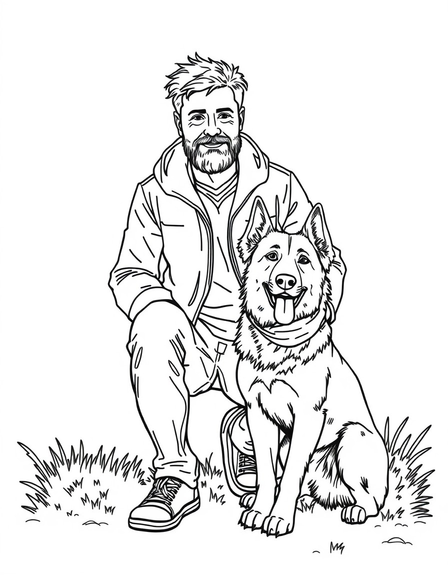man with a dog
