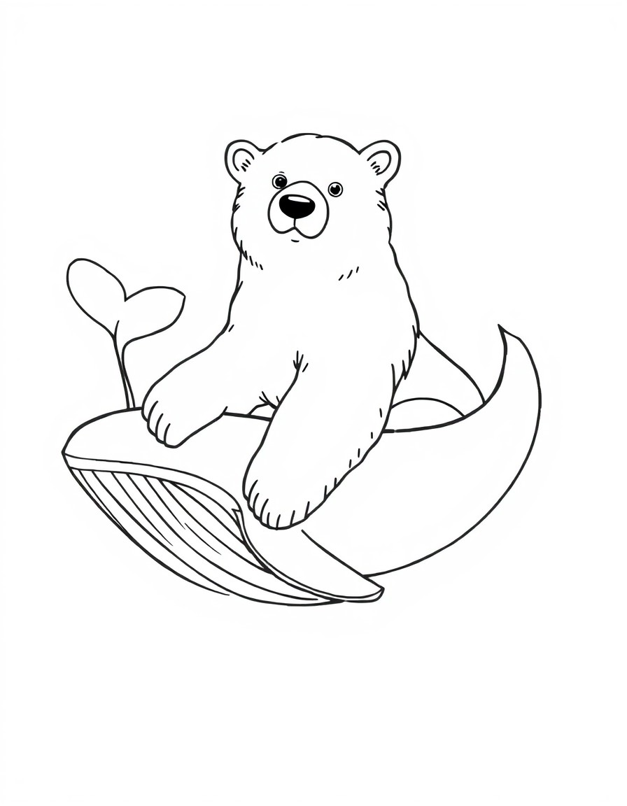 floating polar bear, whale, books, football