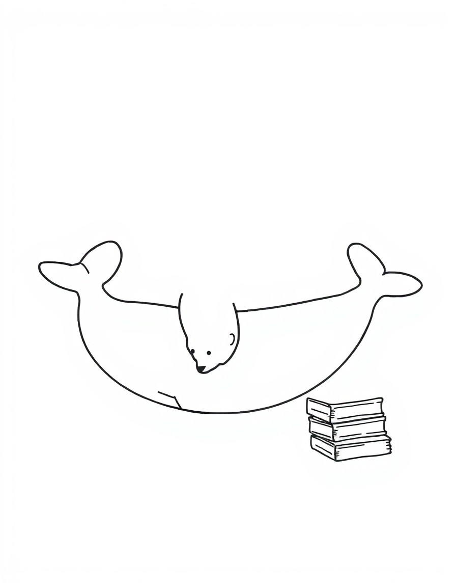 floating polar bear, whale, books, football