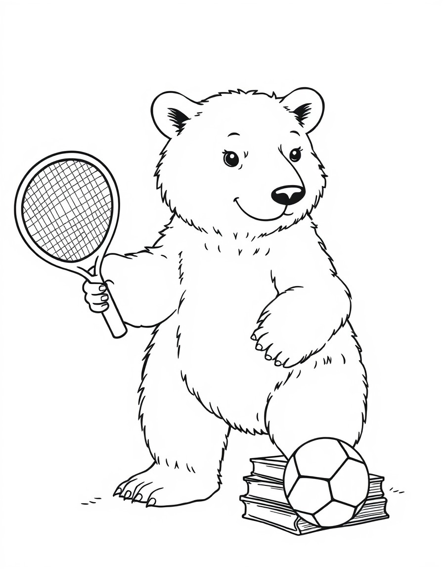 polar bear, tennis, football, books