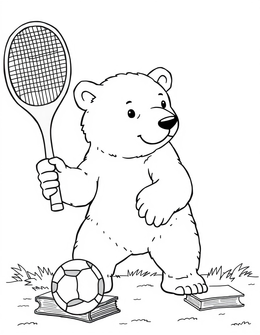 polar bear, tennis, football, books