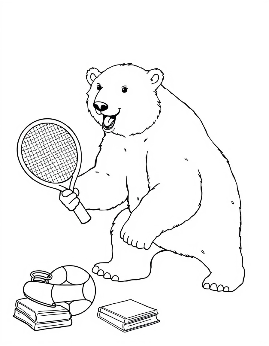polar bear, tennis, football, books