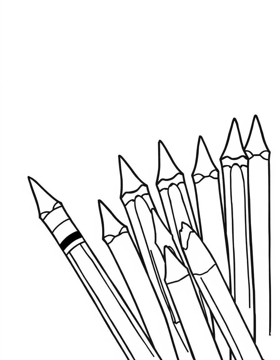 crayons simple lines