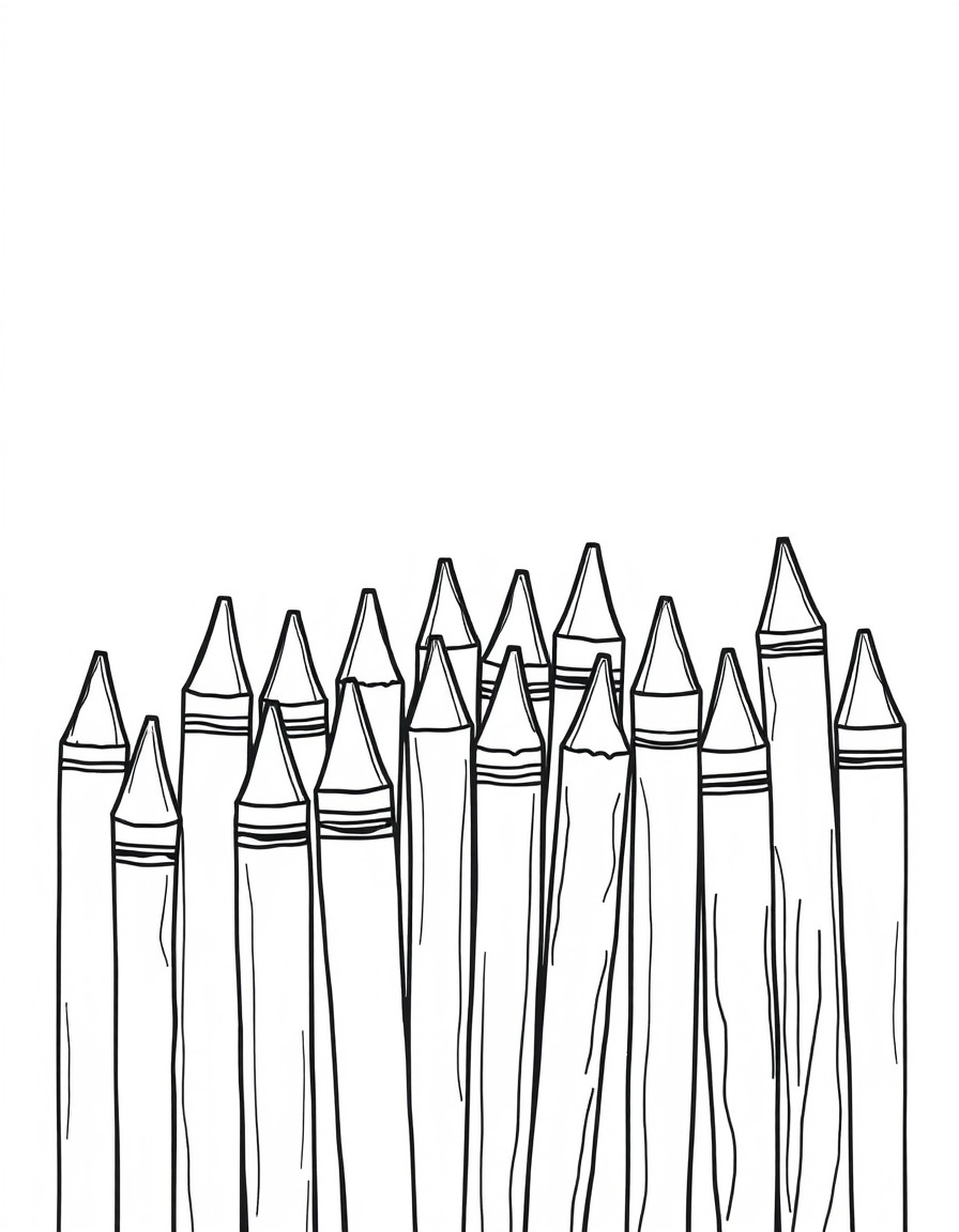 crayons simple lines