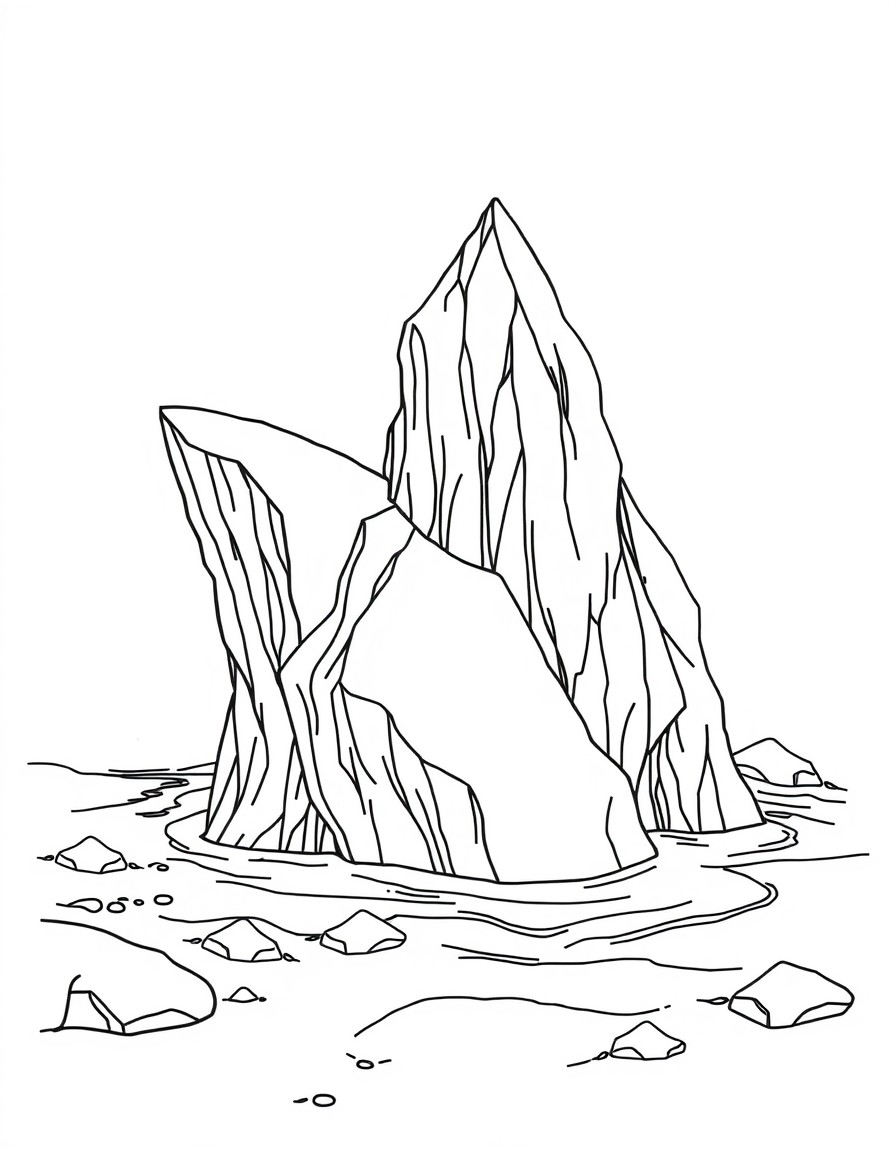 ice in the ocean - simple lines