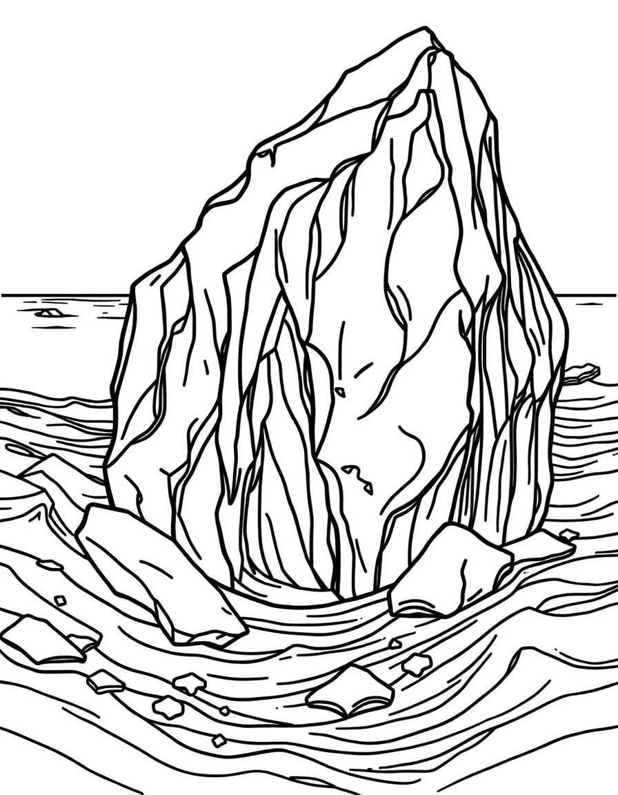 ice in the ocean - simple lines