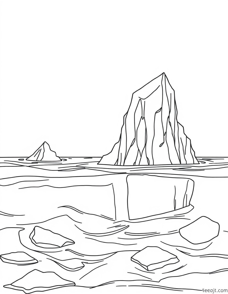 ice in the ocean - simple lines