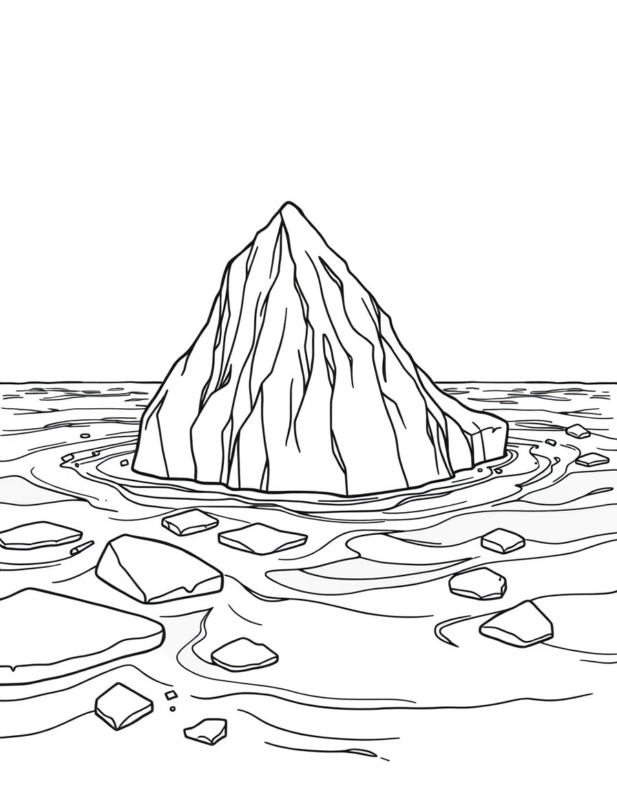 ice in the ocean - simple lines