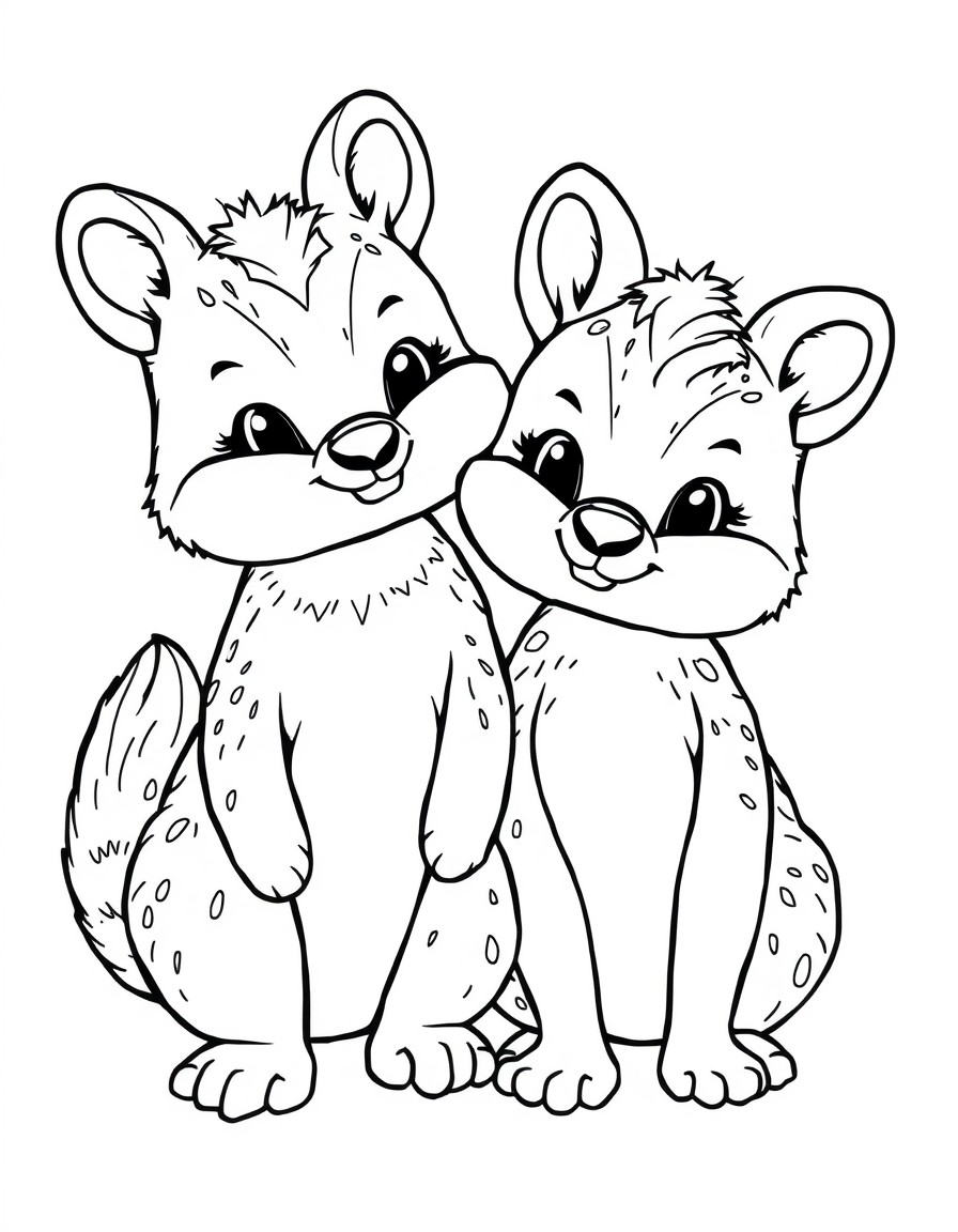 two cute aminal friends