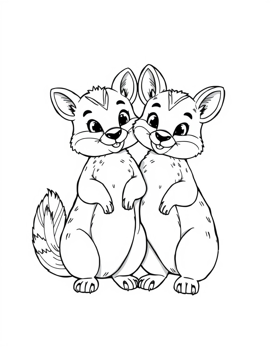 two cute aminal friends