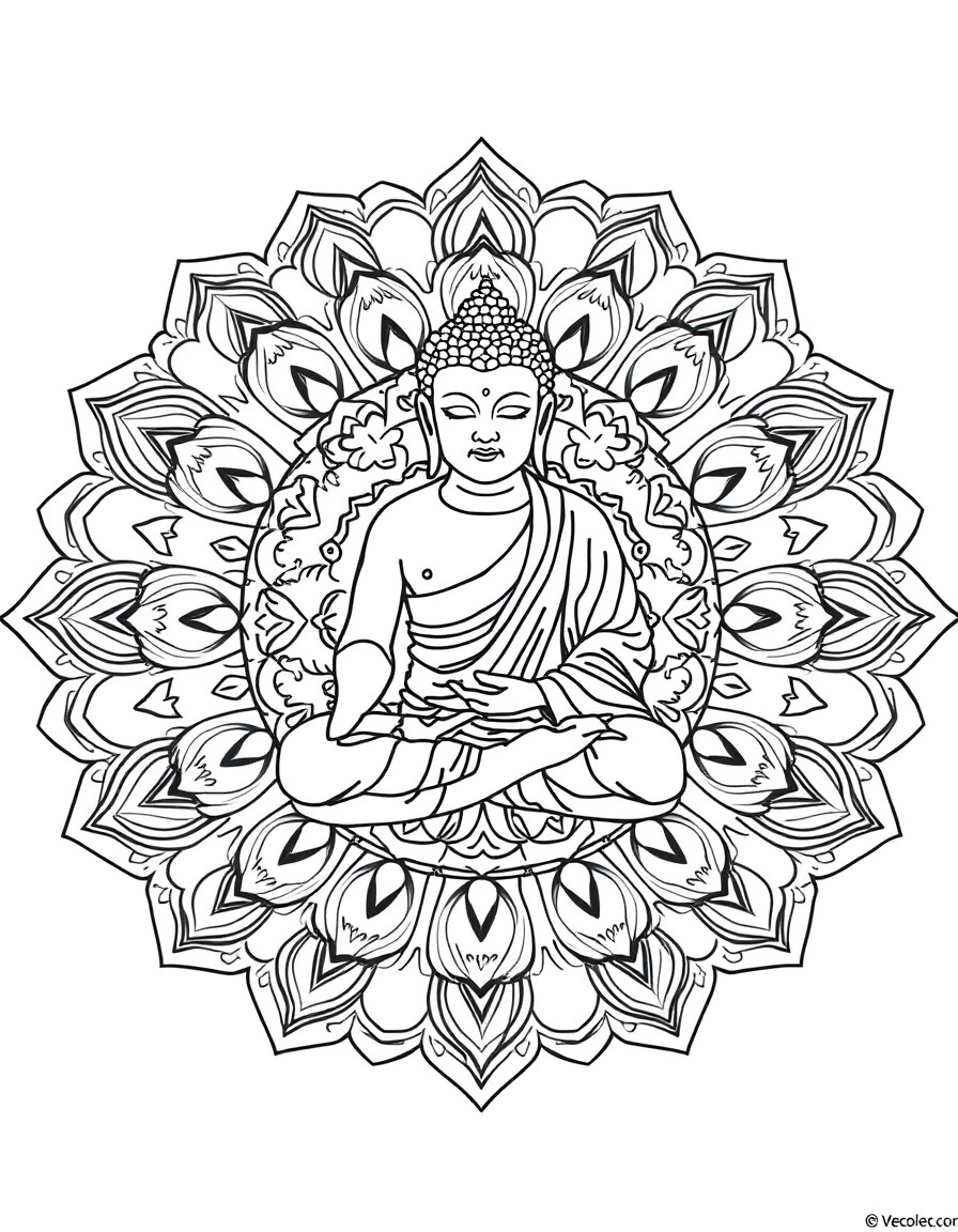 Buddha Mandalas Coloring Pages - 1749215414639 6083bk 