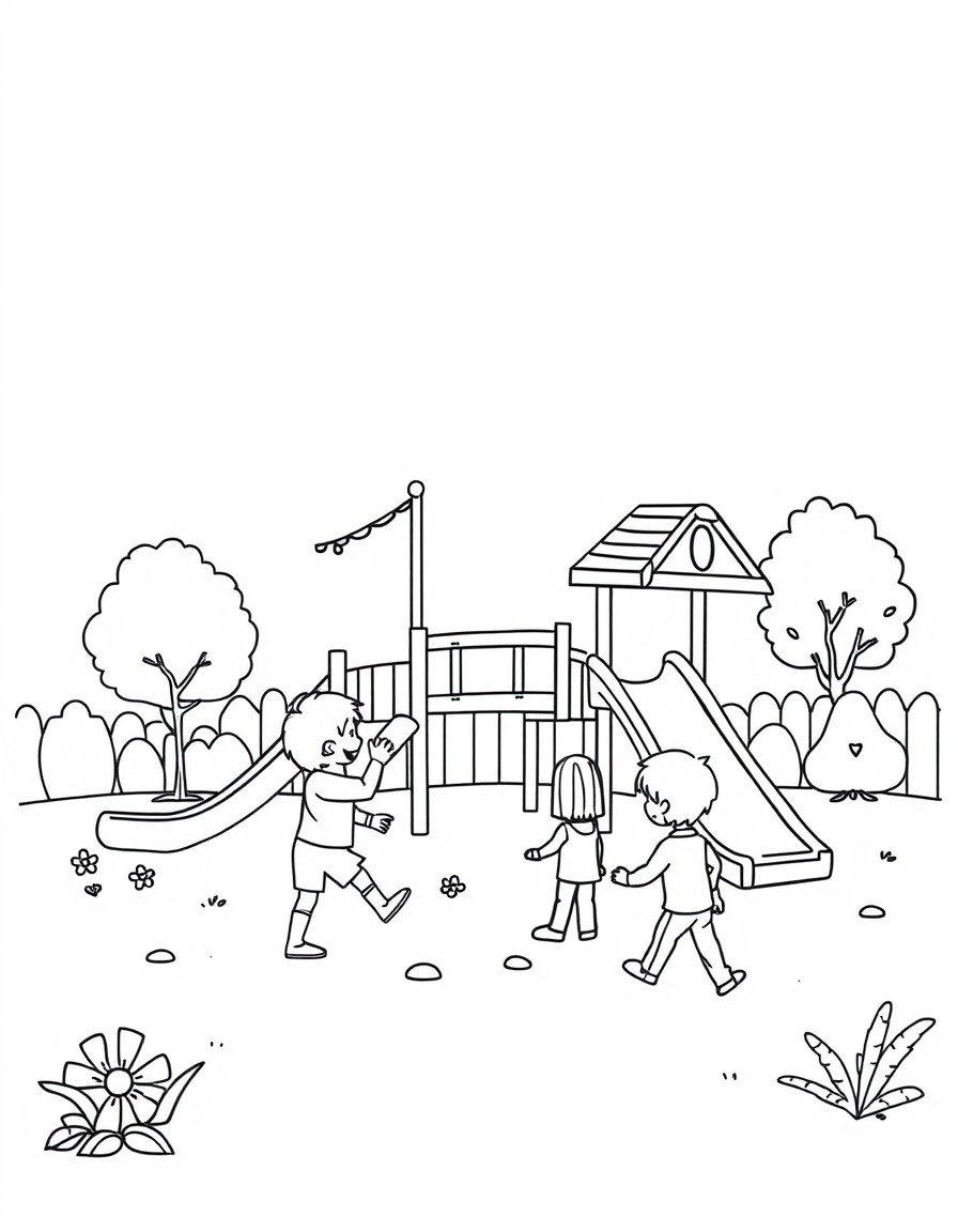 create a playground where kids are playing