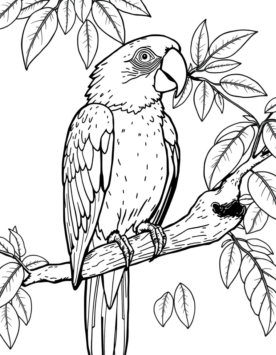 parrot sitting on a tree branch