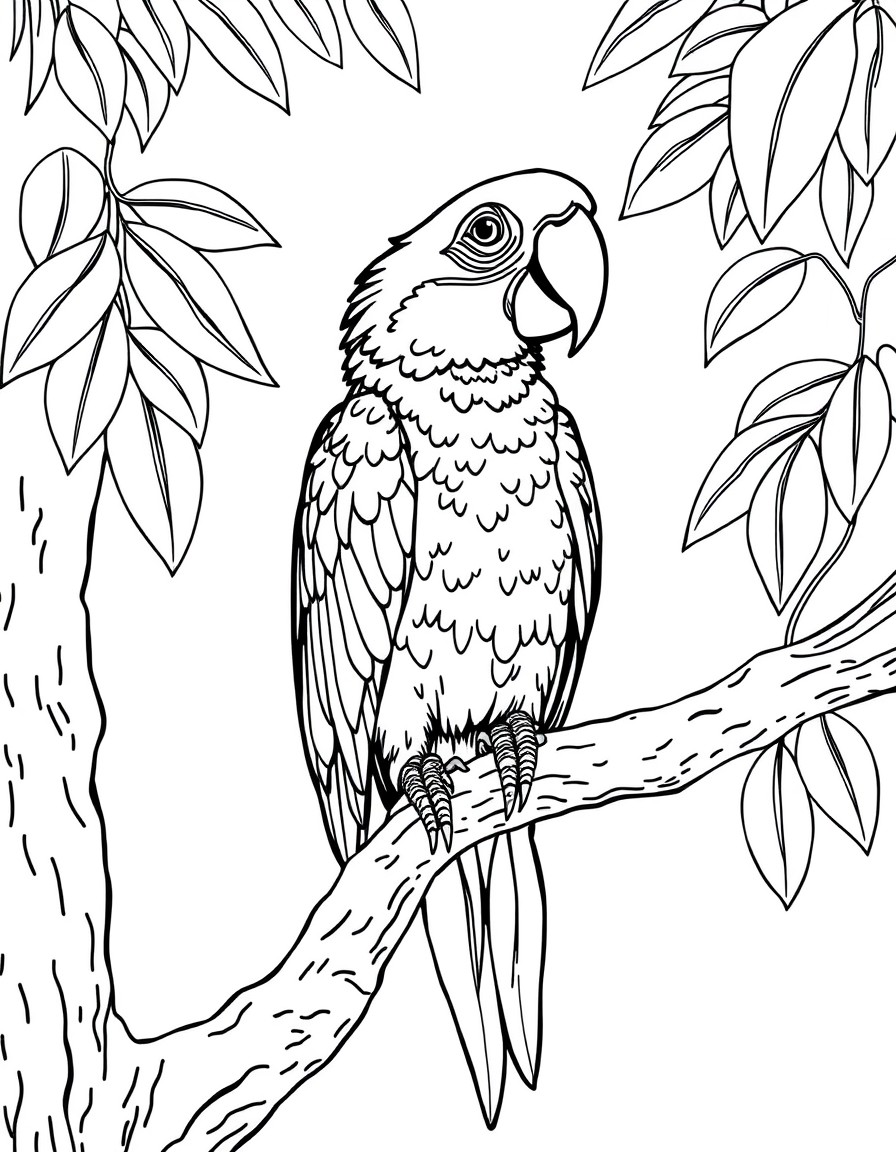 parrot sitting on a tree branch