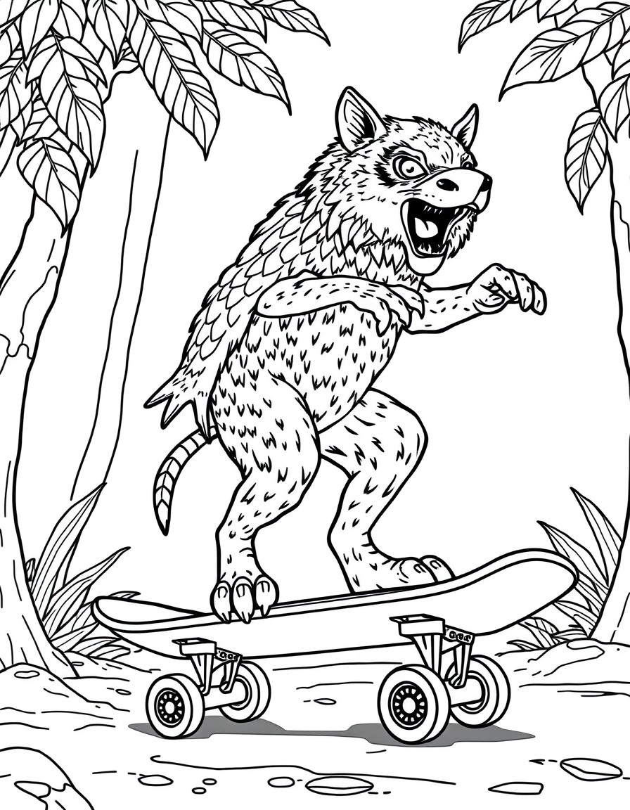 animals in amazon forest skate boarding