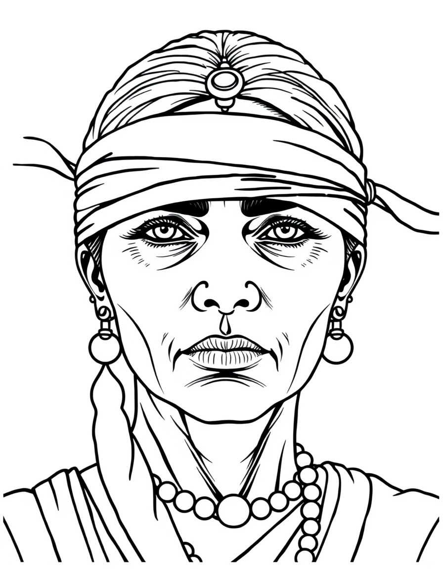 Close-up of Indian Lady Justices Face with blindfold, showing fine details of her features.