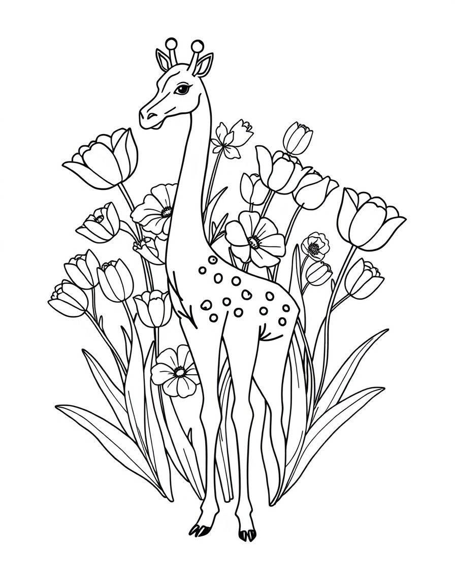 flores vareadas como magaridas, tulipas e girassois, espalhadas por todo o desenho, com detalhes no centro e nas especificaoes