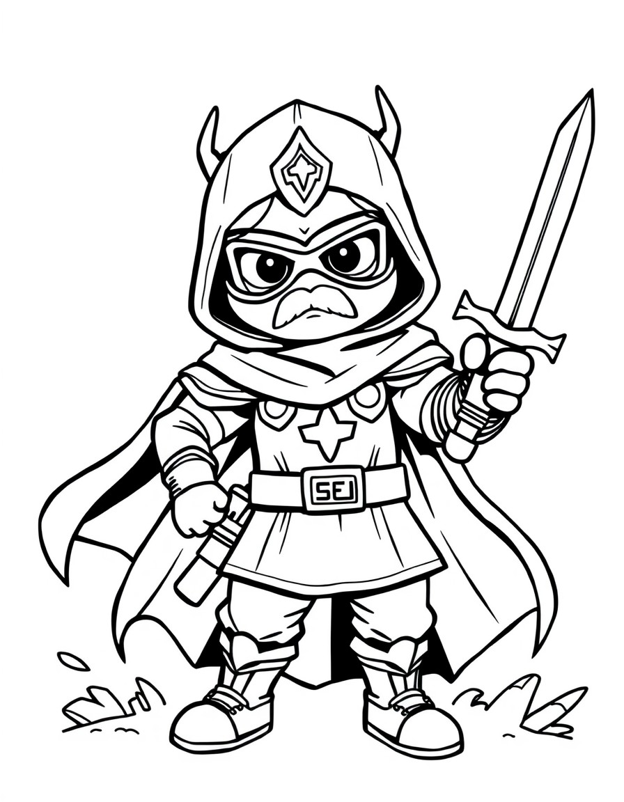 A super herro named souf with a sword