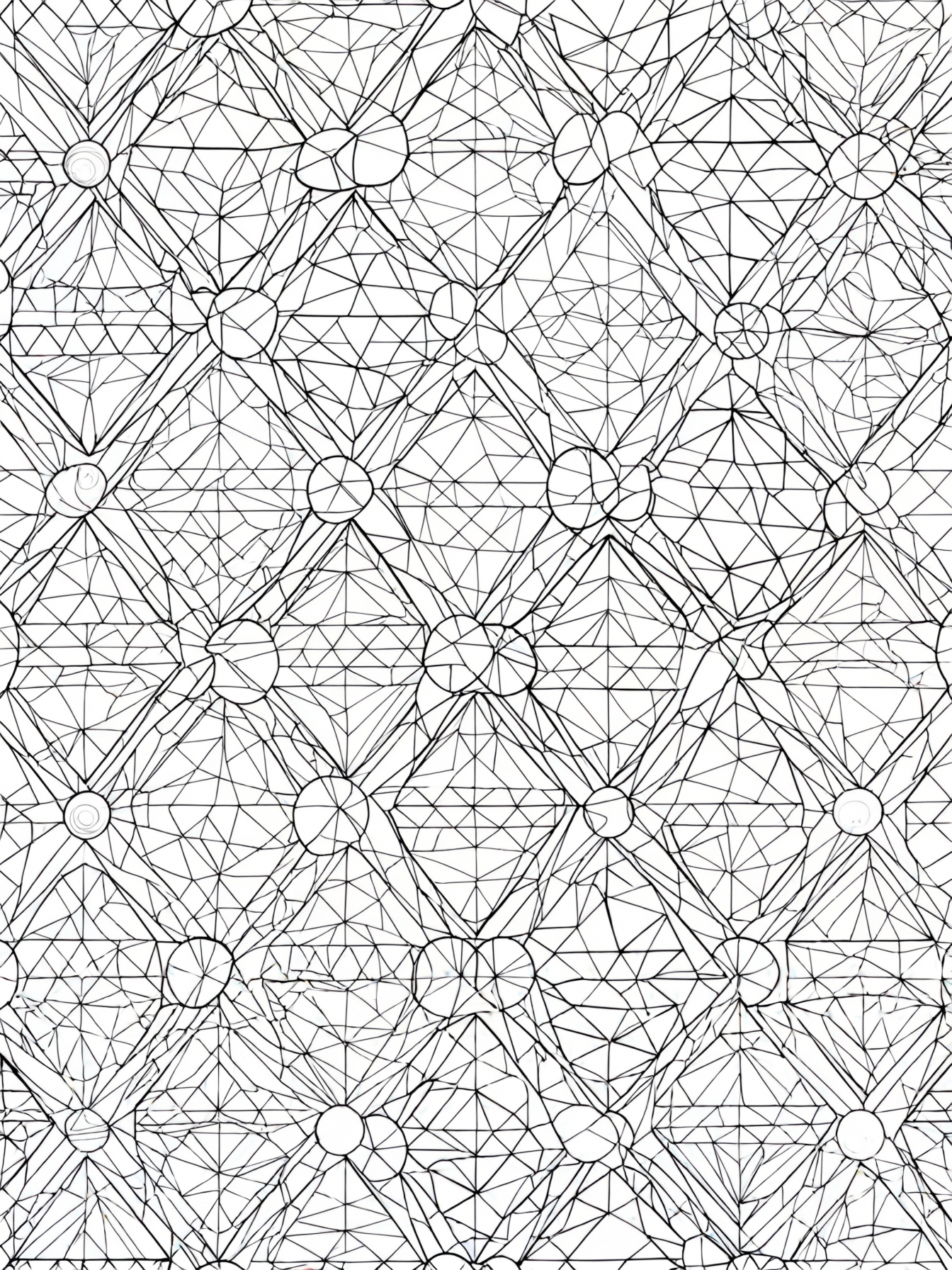 Design a repeating pattern with triangles and circles.