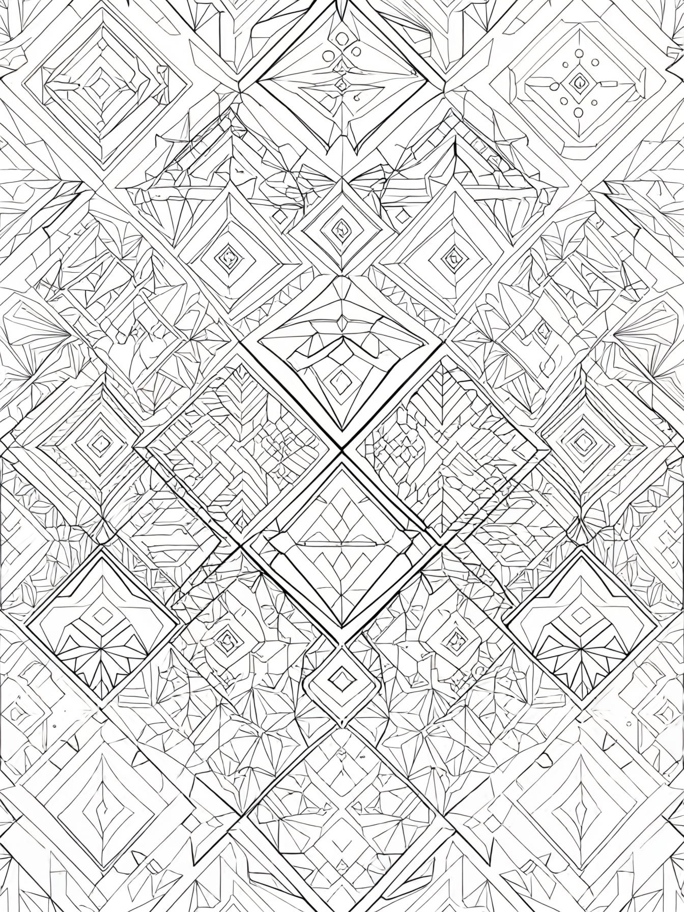 Create a rainbow diamond pattern!