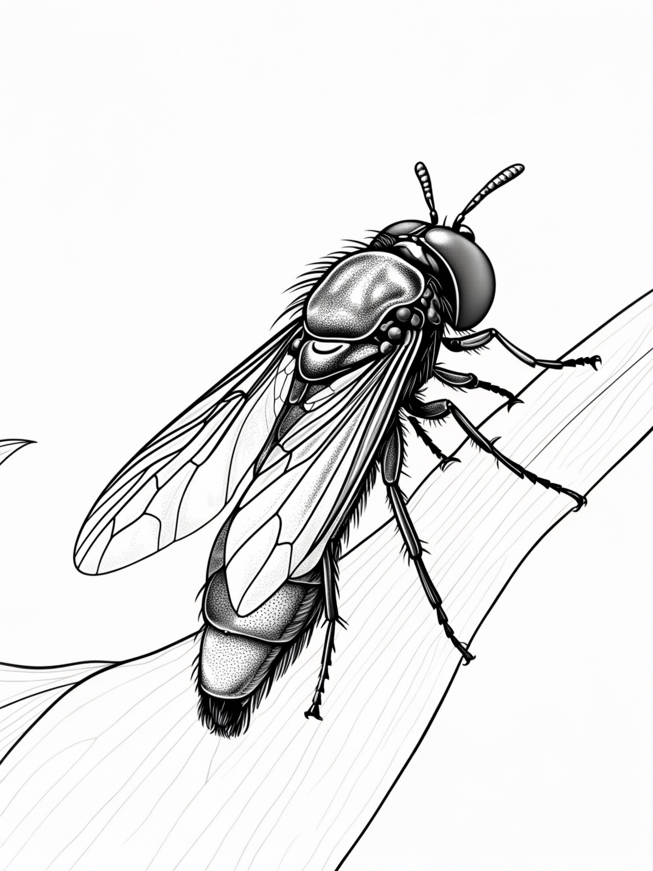 A close-up of a firefly perched on a leaf, showing its detailed wings and antennae.