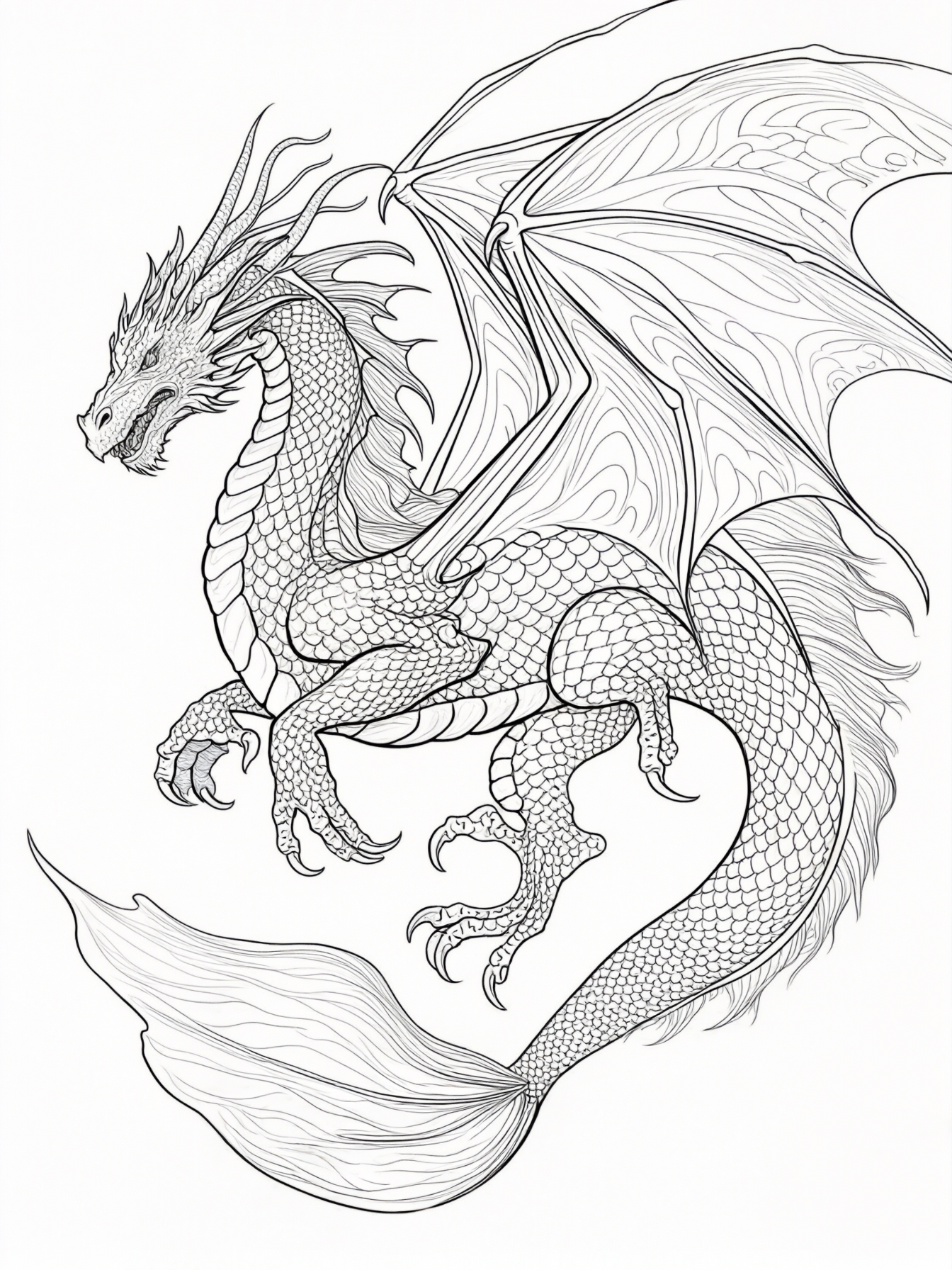 A majestic sea dragon with shimmering scales and large wings.