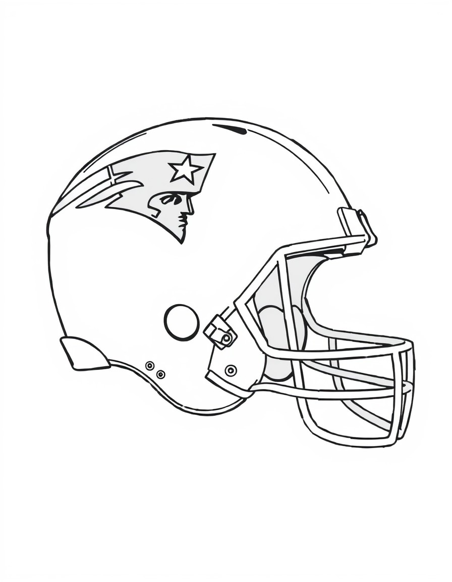 A detailed football helmet with Tom Brady's team logo on the side.