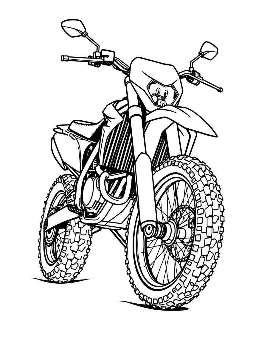 A sturdy dirt bike with knobby tires perfect for adventurous rides.