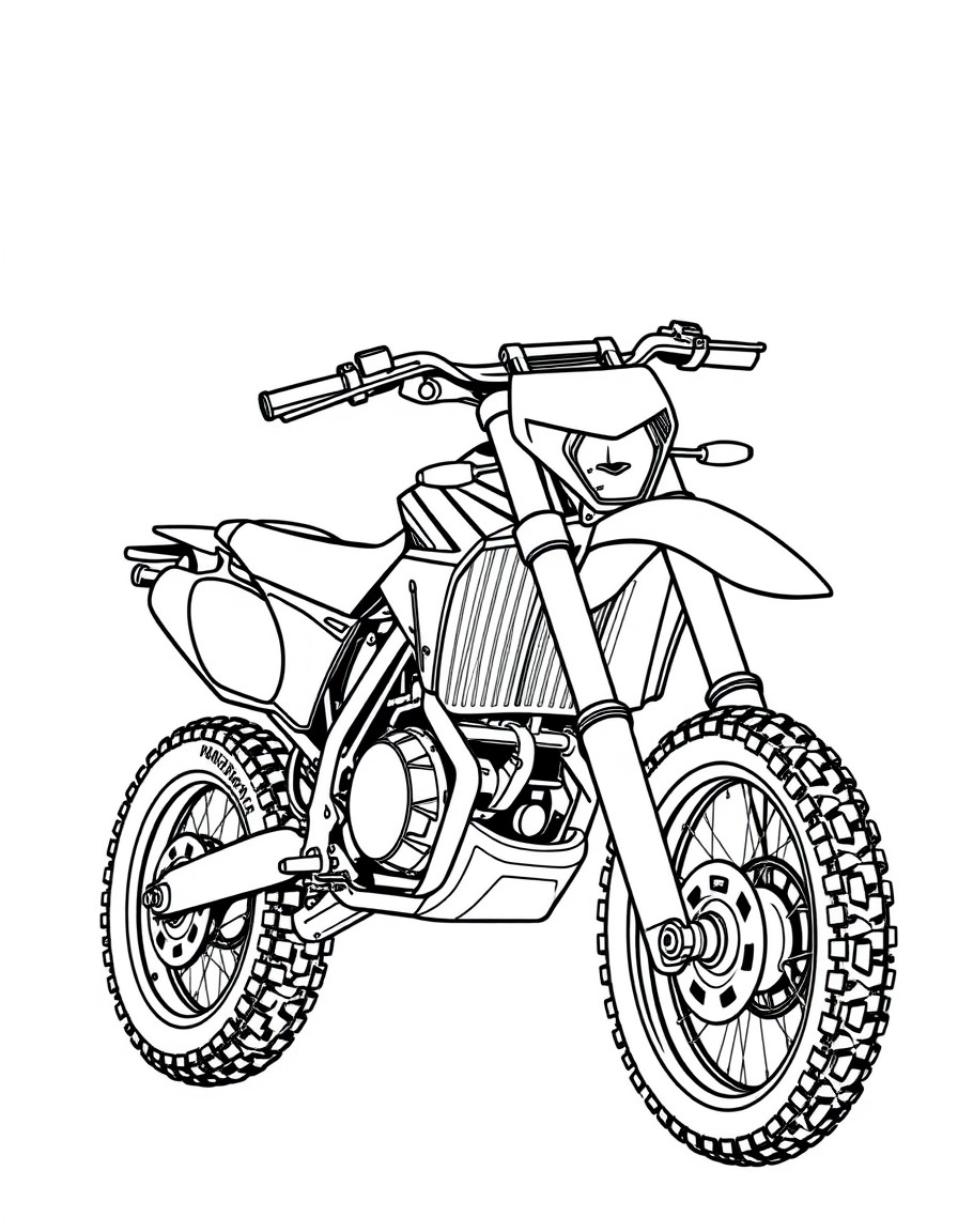 A sturdy dirt bike with knobby tires perfect for adventurous rides.