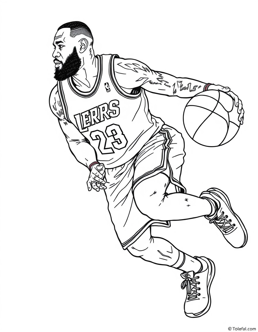 LeBron James dribbling a basketball