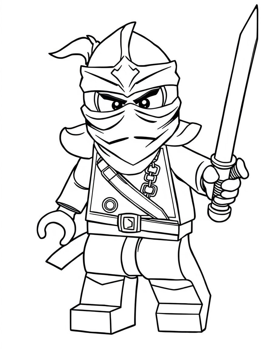 Ninjago with a sword in hand