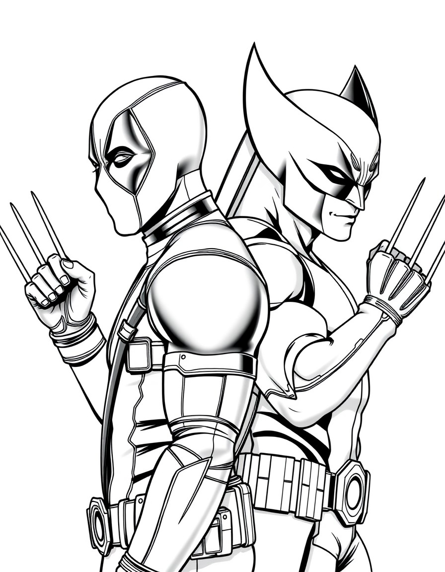 Deadpool and Wolverine Coloring Pages - Cool Coloring Pages