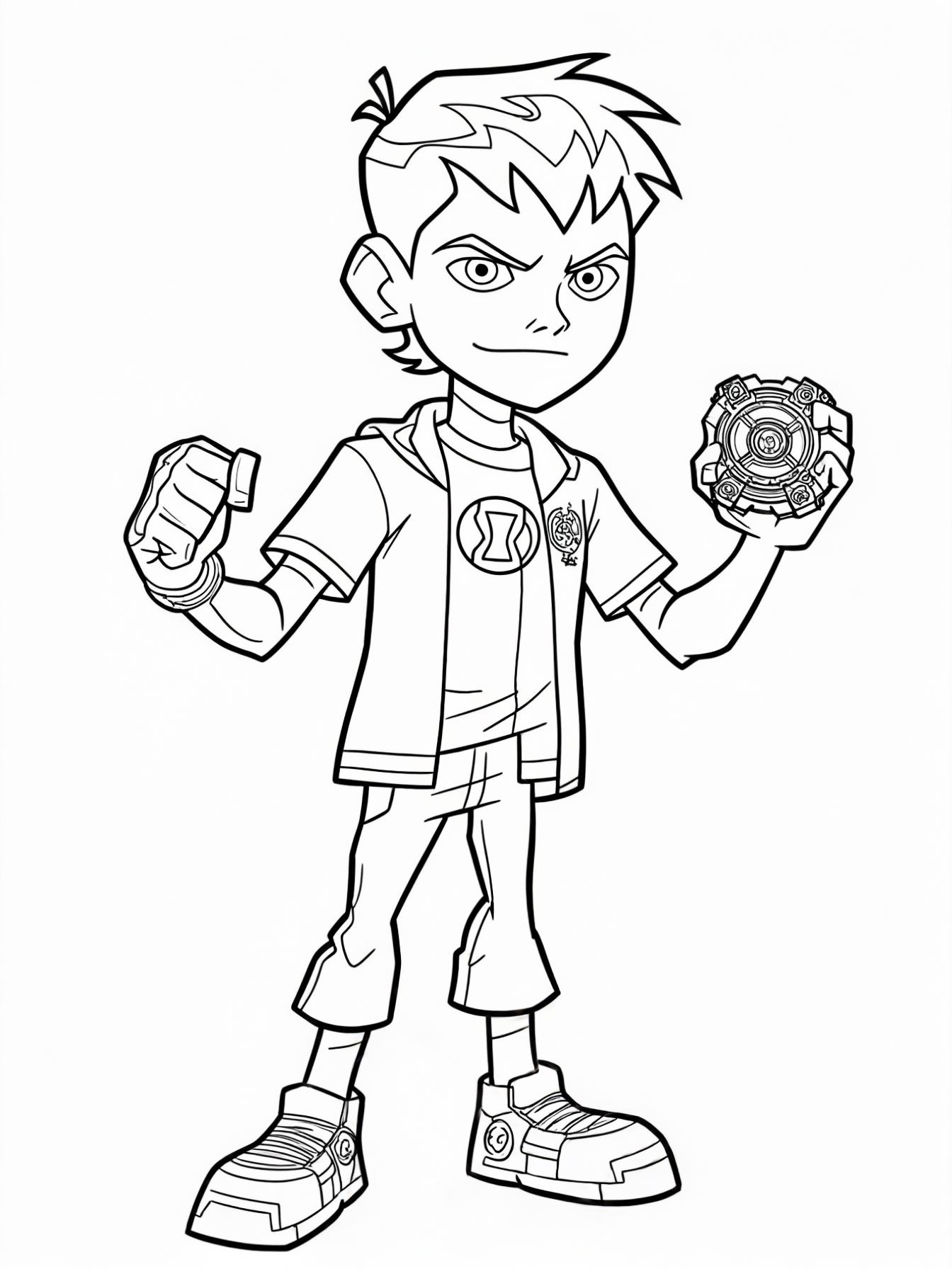 from the TV show Ben 10 Ben Tennyson holding up the Omnitrix, ready to transform into an alien hero.