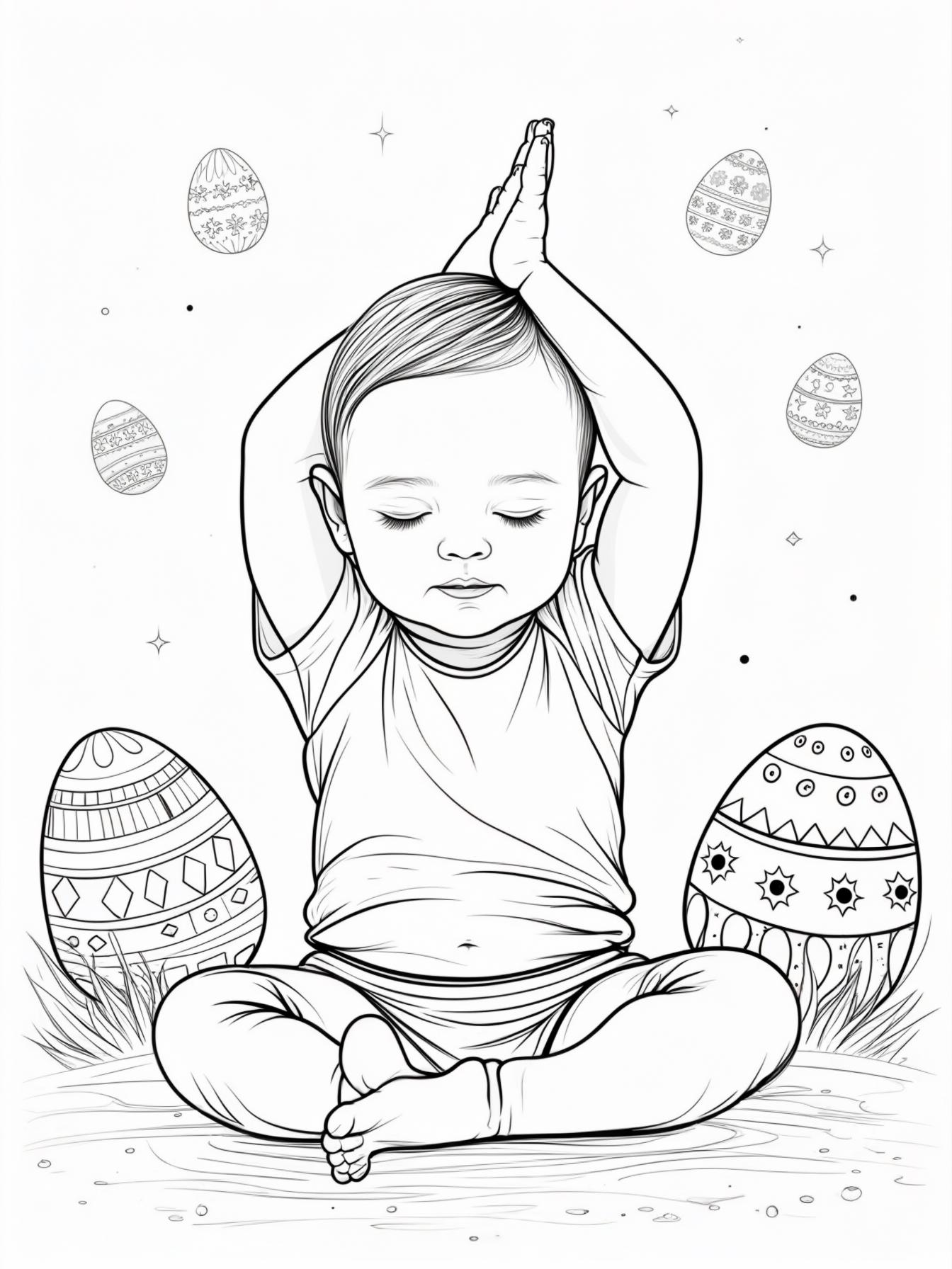 super cute disney baby yoga from start wars with eastern eggs