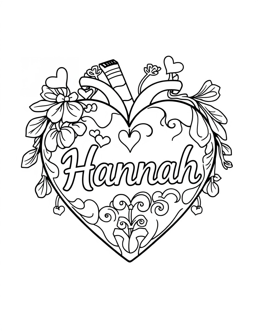 Valentine's day heart with the name "Hannah"