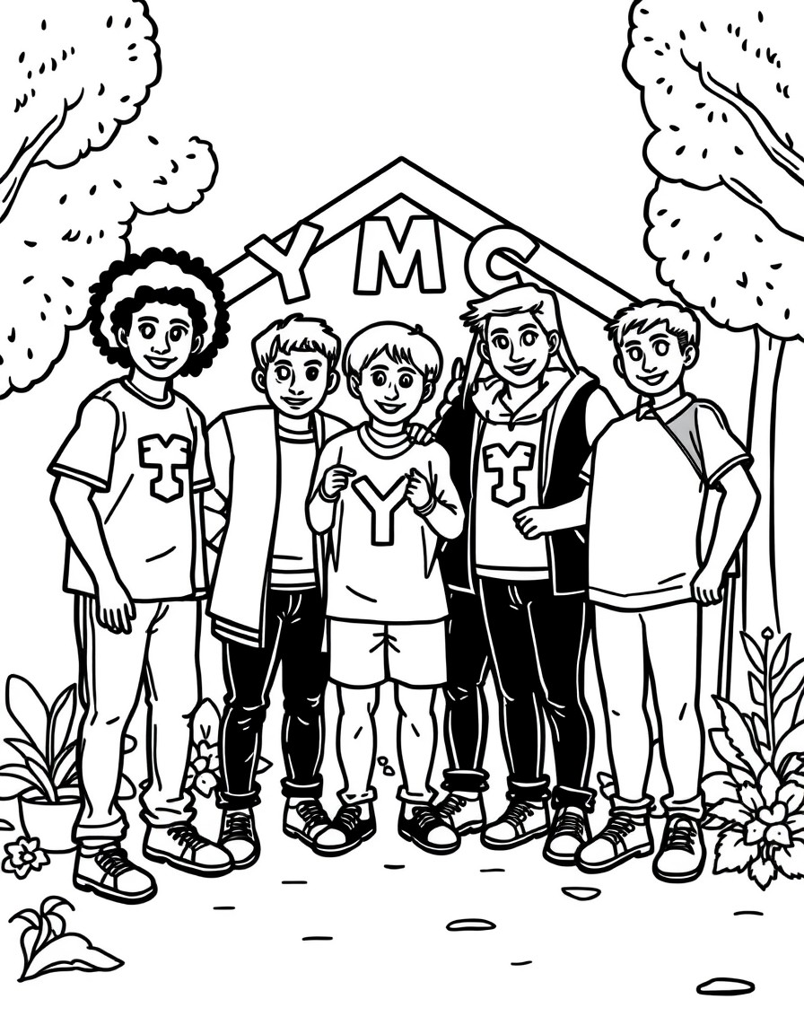 YMCA themed coloring pages
