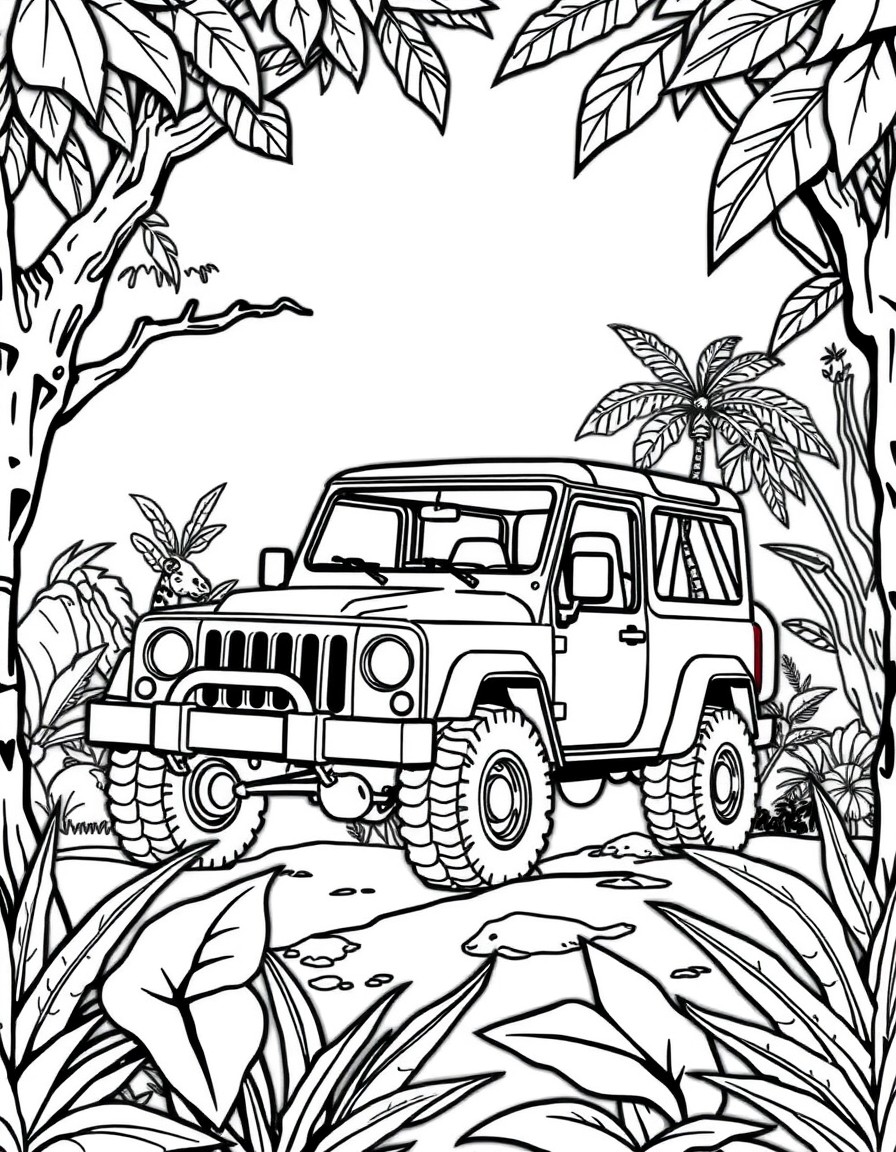 A big car in the jungle