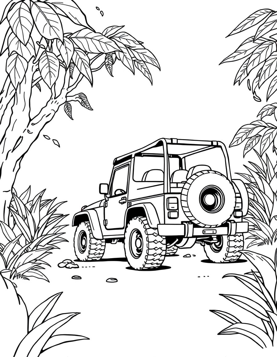 A big car in the jungle