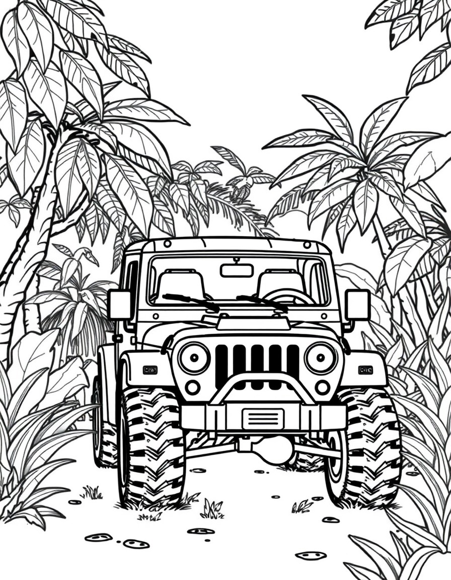 A big car in the jungle