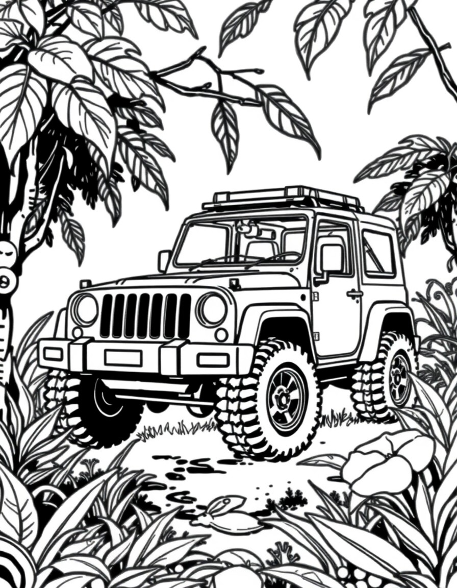 A big car in the jungle