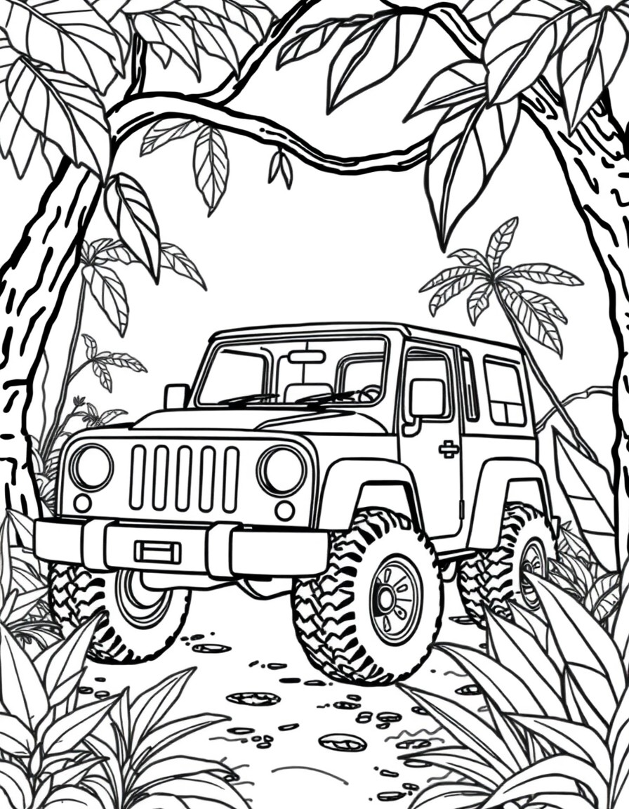 A big car in the jungle