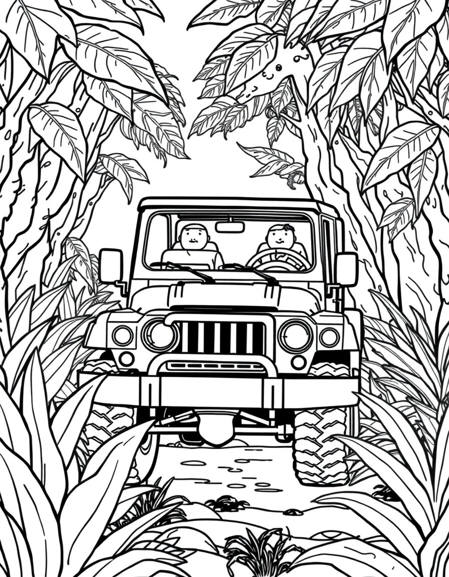 A big car in the jungle